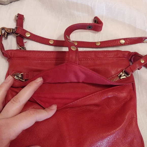 Sabina NY Red Leather Gold Stud Purse - Picture 5 of 8